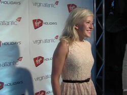 Ellie Goulding poses for pictures at Miami reception Stock Footage