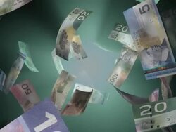 Falling Canadian Money (Loop) Stock Footage