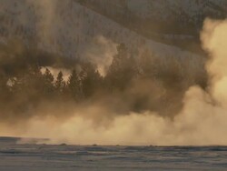 WS shot of Geothermal activity at goldan sunlight / Yellowstone National Park, Wyoming, United  Stock Footage