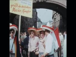 SYND 23/06/1970 WEST GERMAN FOOTBALL TEAM ARRIVE HOME FROM MEXICO News Clip