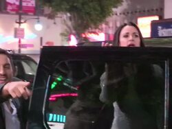 Kyle Richards & Mauricio Umansky leaving Night Of A Billion Reality Stars Bash in LA Stock Footage