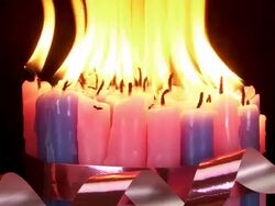  MS Pink and blue burning candles  Stock Footage
