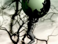 atlas spining and holding earth (loop) Stock Footage