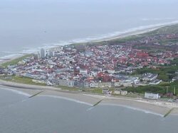 WS AERIAL View over Norderney island in Noth Sea / Norderney, Lower Saxony Stock Footage