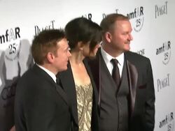 Kevin Huvane, Sandra Bullock, Kevin Robert Frost at the amfAR's Inspiration Gala at Los Angeles CA. (Footage by WireImage Video/Getty Images Entertainment Video) Stock Footage
