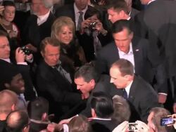 Mitt Romney Glitter Bombed in Denver Stock Footage