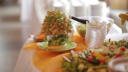 decorated table wedding Stock Footage