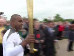 LCpl Johnson Beharry Carrying Olympic Torch News Clip