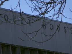 ZI Mounted letters posted on the fascia over the entrance to the court house / Wharton, Texas, United States Stock Footage