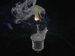 CU SLO MO Shot of exploding light bulb with milky glass / Munich, Bavaria, Germany Stock Footage