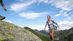 Helping hand between two climber-Summer Stock Footage
