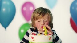 Happy boy on his birthday Stock Footage