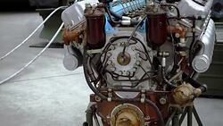 Vehicle engine at service deck Stock Footage