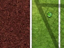 Tennis court _ball rooling up -LOOP-HD Stock Footage