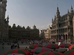 MS Shot of La Grand Place UNESCO world heritage / Brussels, Brussels Capital Region, Belgium Stock Footage