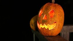 Halloween pumpkin, jack o lantern Stock Footage
