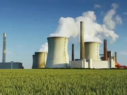 CRANE UP: Power Plant Stock Footage