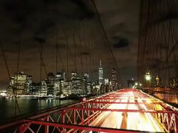 Brooklyn Bridge Lower Manhattan Timelapse. Stock Footage