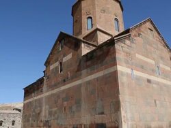 Khor Virap monastery, exterior view of the church of the Holy Mother of God, Saint Astvatsatsin Stock Footage