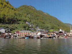 HYPERLAPSE Hallstatt across lake 3 Stock Footage