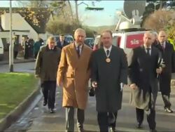 Prince Charles Arrives in St Asaph News Clip