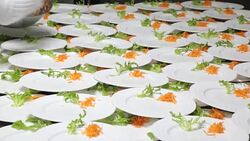 Catering food preparation. Stock Footage