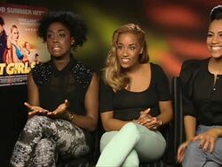 INTERVIEW: Lashana Lynch, Dominique Tipper & Lorraine Burroughs on their plans for Olympics atFast Girls Interviews at Soho Hotel on June 07, 2012 in London, England (Footage by WireImage Video/Getty Images) Stock Footage