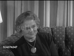 1952: SECRETARY OF THE INTERIOR: VS Family in home, MS Wife Mabel Hill McKay, Mabel & Douglas sitting w/ grandchildren, daughter Mrs. Green trying to hold toddler son Danny. Instructional Video