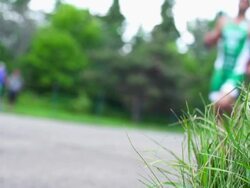 Running in a competitive event Stock Footage