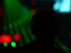 HD DJ in Disco Back View Stock Footage