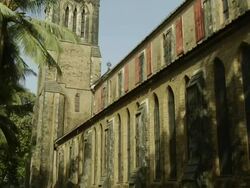 Tilt up afghan church exteriors mumbai maharashtra Stock Footage