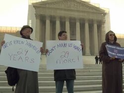 Gay Marriage Supporters Rally Against DOMA Stock Footage