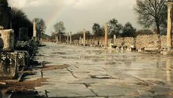 Scenes from ancient city of Ephesus Stock Footage
