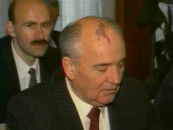 MS Gorbachev & Bush & other officials discussing changes within Europe and entire world and new economic cooperation between US and USSR AUDIO / Malta  Stock Footage