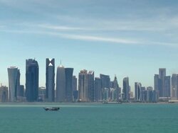 Skyline - Doha, Qatar Stock Footage