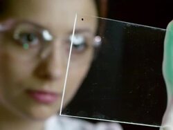 Woman Worker in a Laboratory Stock Footage