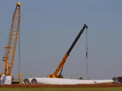 Wind Turbine Blade Unload Stock Footage
