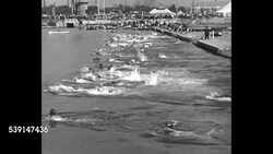 Marvin Nelson wins the 1934 Toronto swim marathon News Clip