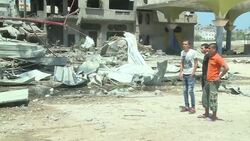 CLEAN : Palestinians mourn four people killed in Israeli air strikes News Clip