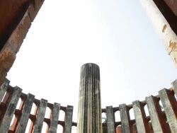MS TD Shot of Ram Yantra (Jantar Mantar) at observatory / New Delhi, India Stock Footage