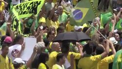 CLEAN : 45,000 protesters rally against President Rousseff in Brasilia News Clip