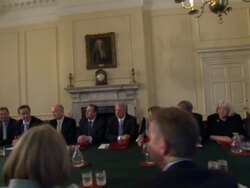 David Cameron's cabinet, the first coalition government since the war has held it's inaugural meeting.  News Clip