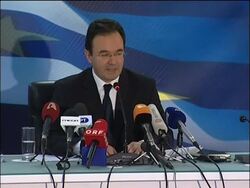 Finance minister outlines harsh spending cuts as rescue pkg agreed News Clip