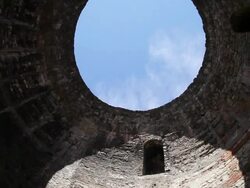 Split, Plalace of Diocletian, ceiling of the Roman vestibule Stock Footage