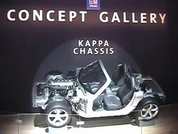 2004 GM Kappa chassis display Stock Footage
