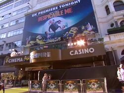 ATMOSPHERE: Exterior Empire Cinema at the Despicable Me European Premiere at London England. (Footage by WireImage Video/GettyImages) Stock Footage