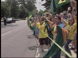 Brazilians celebrate outside embassy News Clip