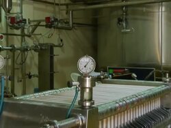 MS ZI Pressure gauge in brewery, Wau, South Sudan Stock Footage