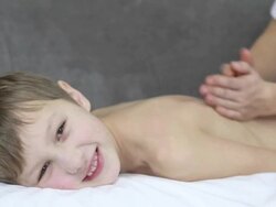 boy doing massage Stock Footage