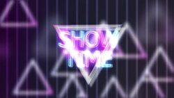 Neon Sign Lights Show Time On Triangle Abstract Background Animation Stock Footage